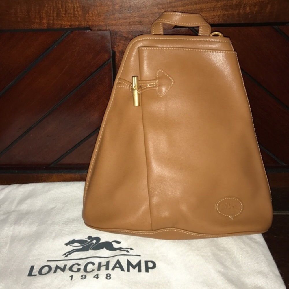 Longchamp tan backpack